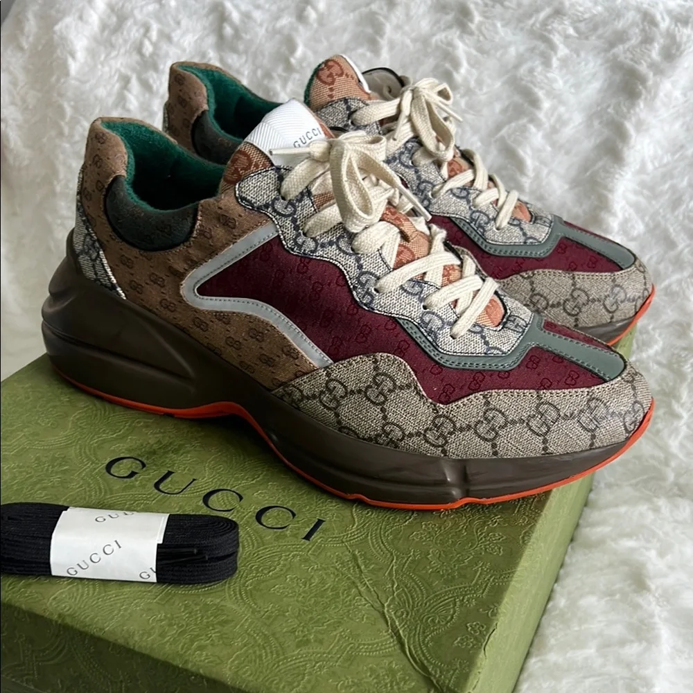 Gucci GG Rhyton Multicolor Sneakers Size 10+ (Fits US 11) Authentic